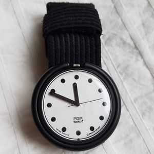 Retro POP SWATCH 1988 BB101 Jet Black Watch AS IS